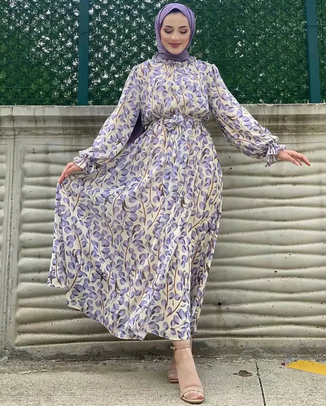 Floral Abaya Dubai Luxury Muslim Woman Femme Modest Dresses