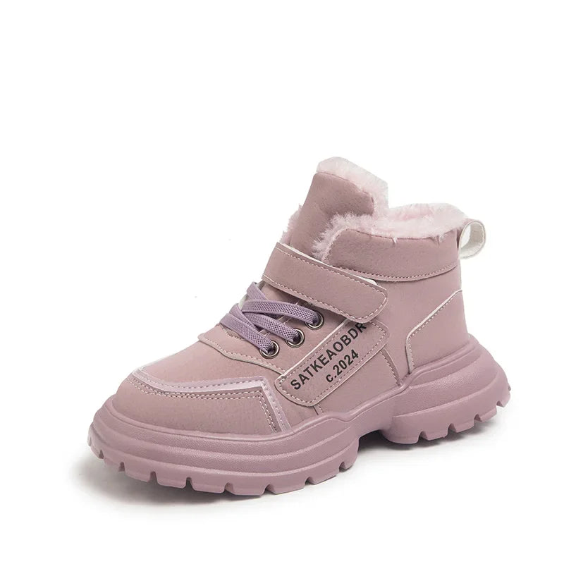 Boys Girls Sports Boots with Fur