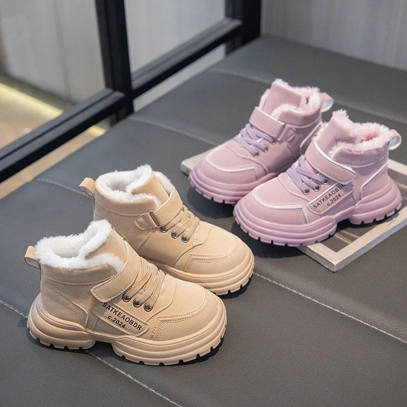 Boys Girls Sports Boots with Fur