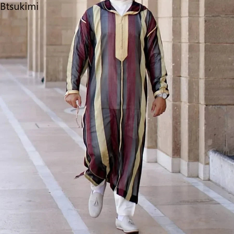 Durable Kaftan Arab Muslim Robe Men Jubba Thobe
