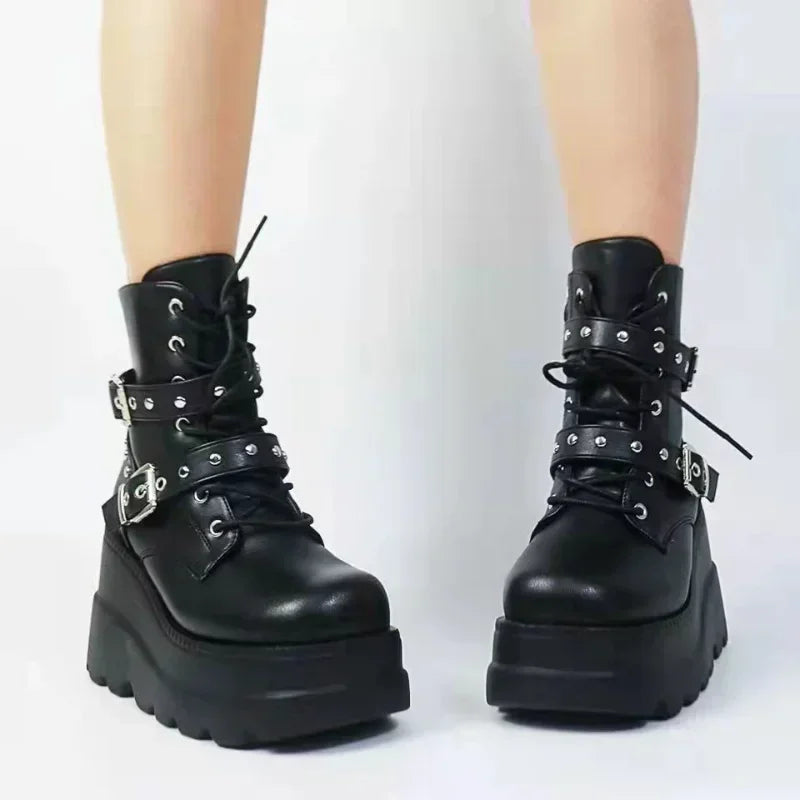 Pu Leather Ankle Booties