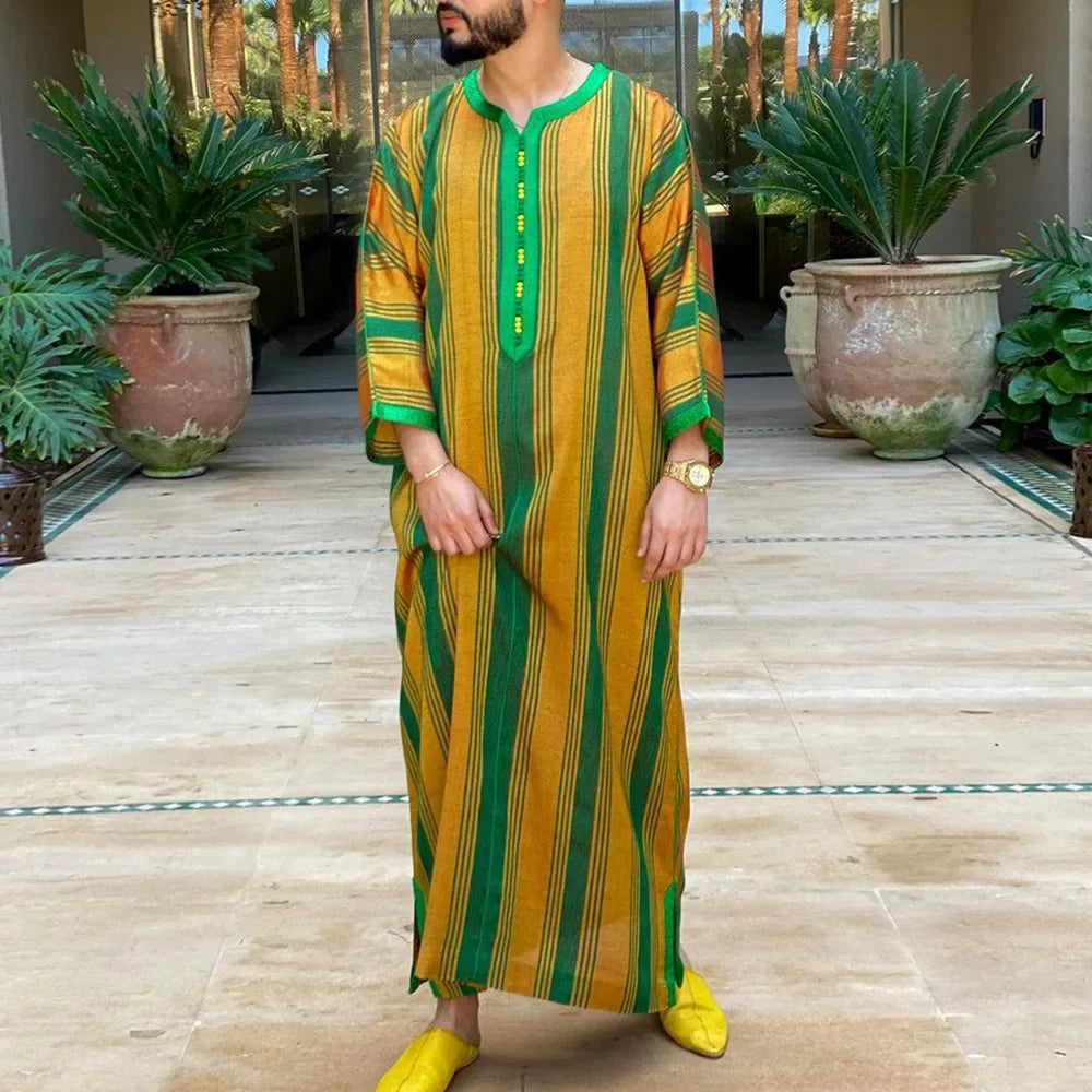 Durable Kaftan Arab Muslim Robe Men Jubba Thobe