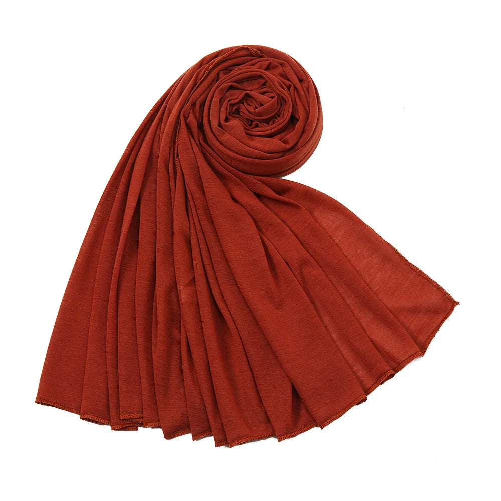 Soft Hijabs Scarf Shawl Plain Cotton Jersey Scarves