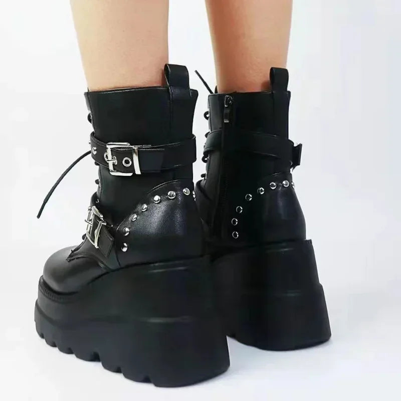 Pu Leather Ankle Booties