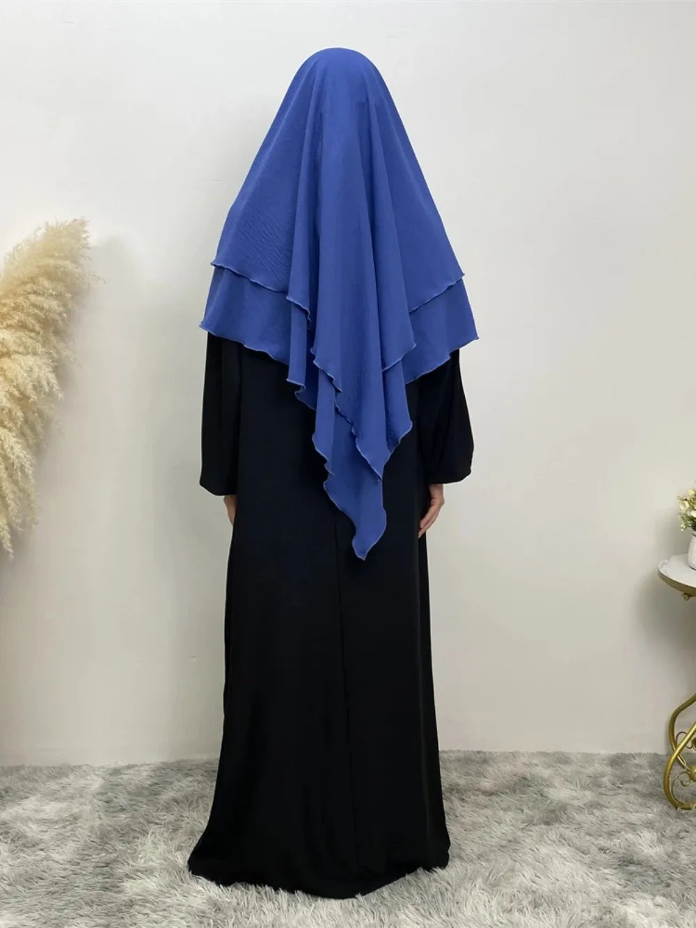 2 Layers Jazz Crepe Long Khimar Women Hijab