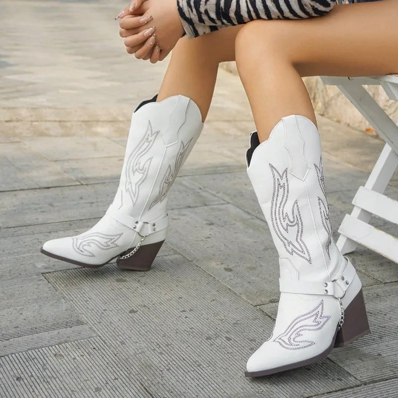 Autumn Winter Fashion Embroidered Western Cowboy