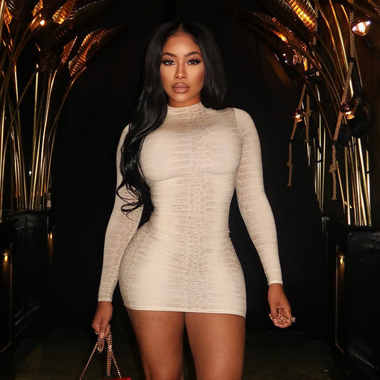Long-Sleeve Bodycon Mini Dress