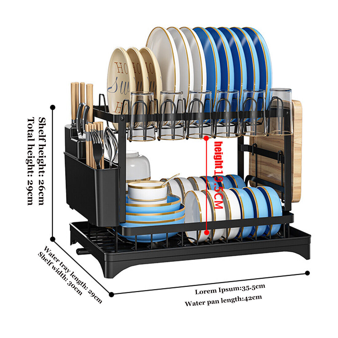 2TIER SINK DISH DRAINER RACK