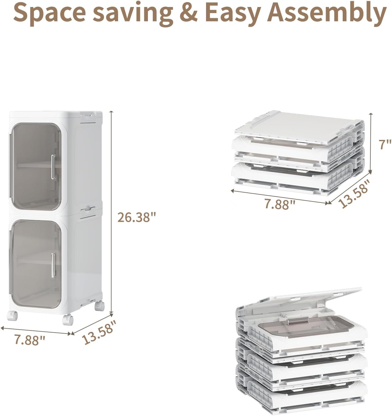 3 Tiers Slim Narrow Storage Cabinet Drawer