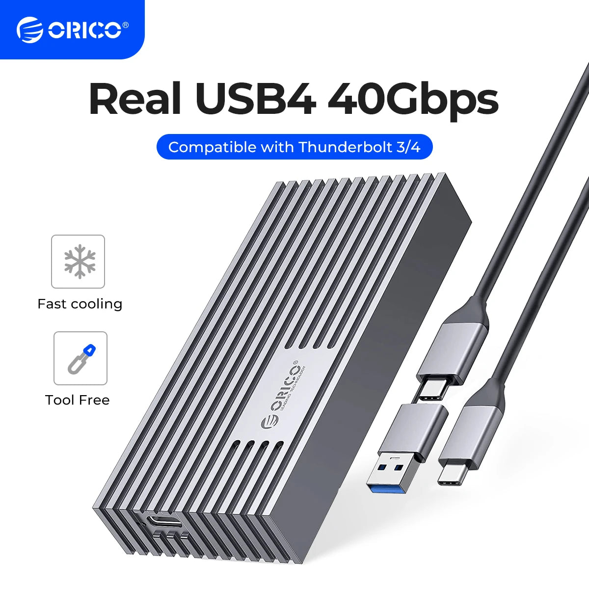 ORICO NVMe M.2 SSD Enclosure USB4 40Gbps PCIe3.0x4