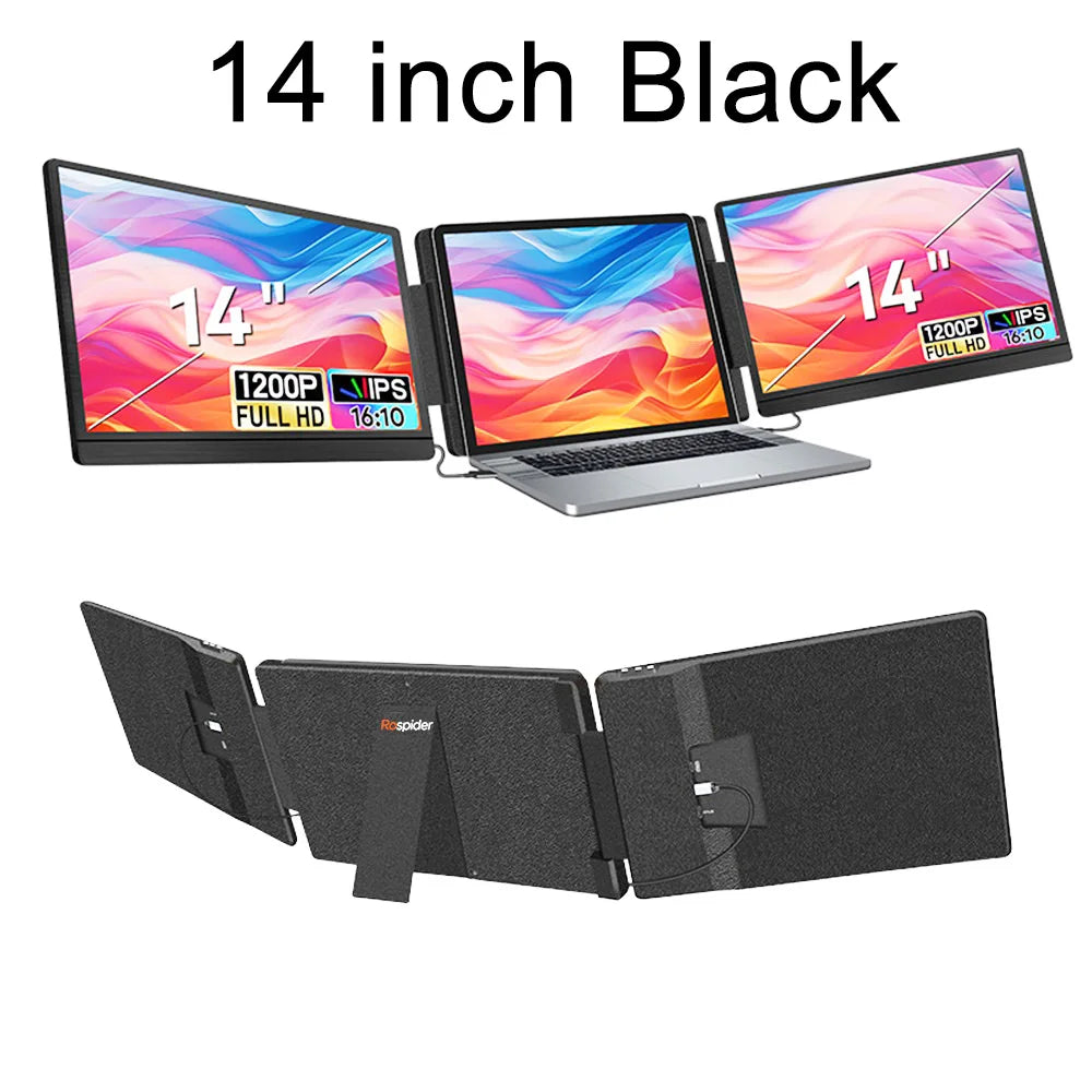 Gaming Backlit External Monitor High-Definition Dual Triple Screen Extender for Productivity Rospider