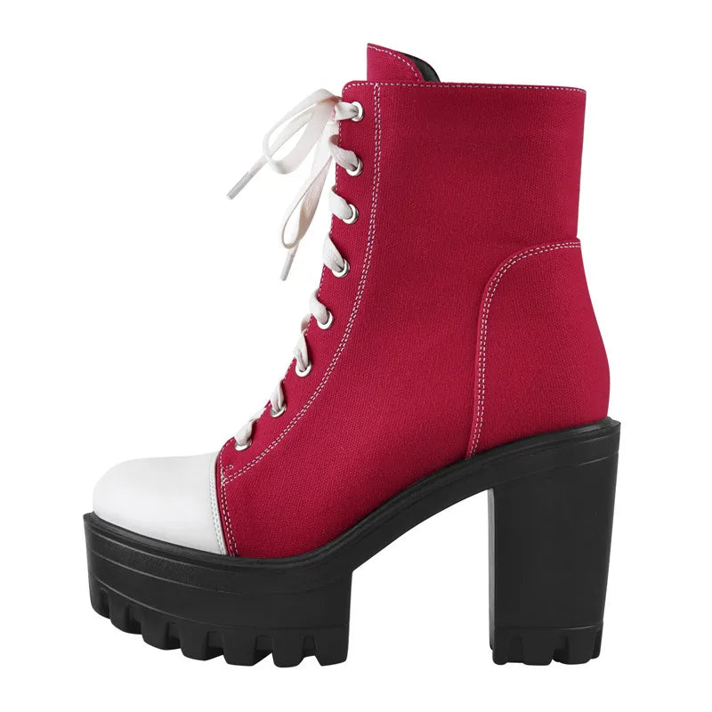 Ankel Boots Block Chunky Heels
