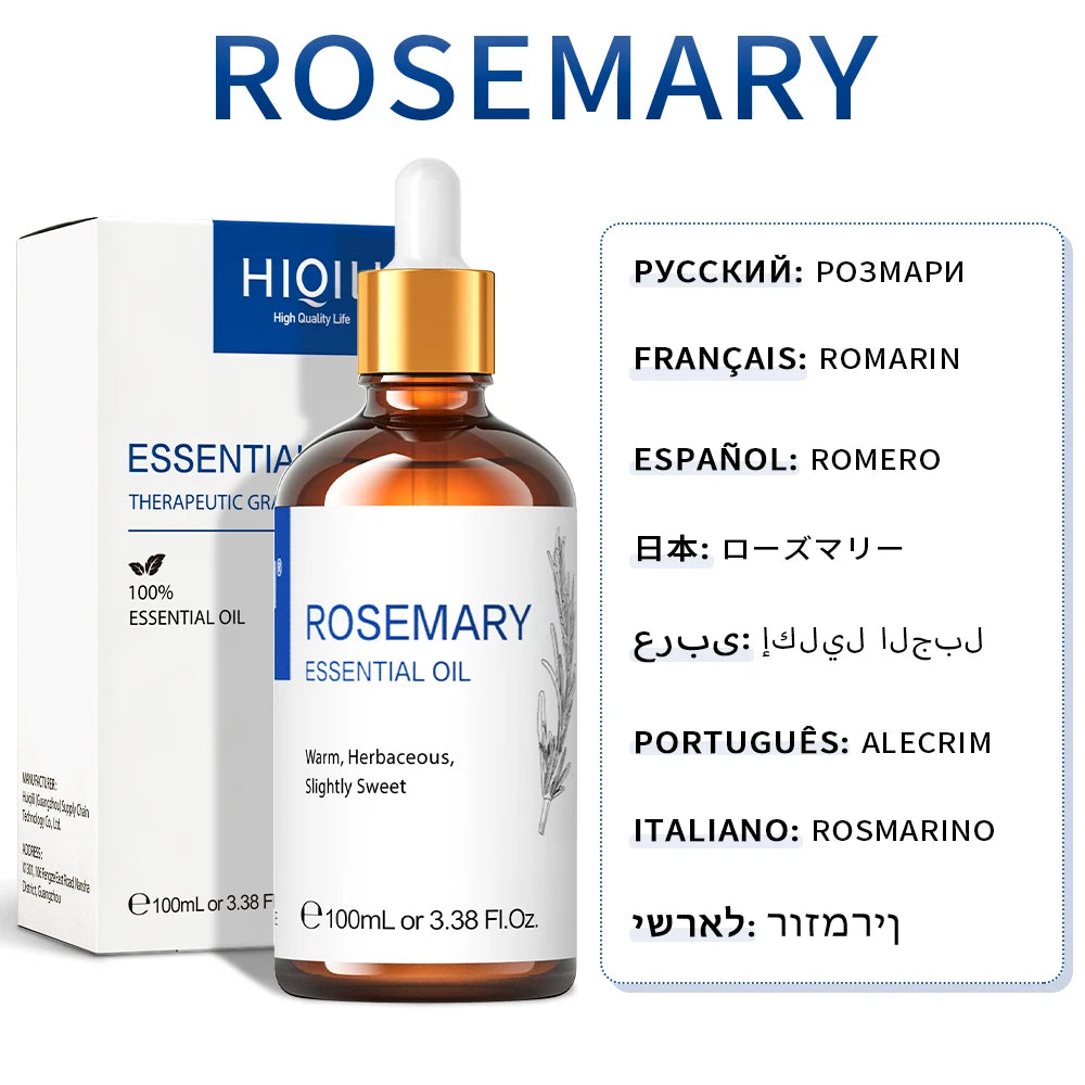 HIQILI 100ML Lavender Jasmine Rose Vanilla Mint  Eucalyptus Lemon Essential Oils