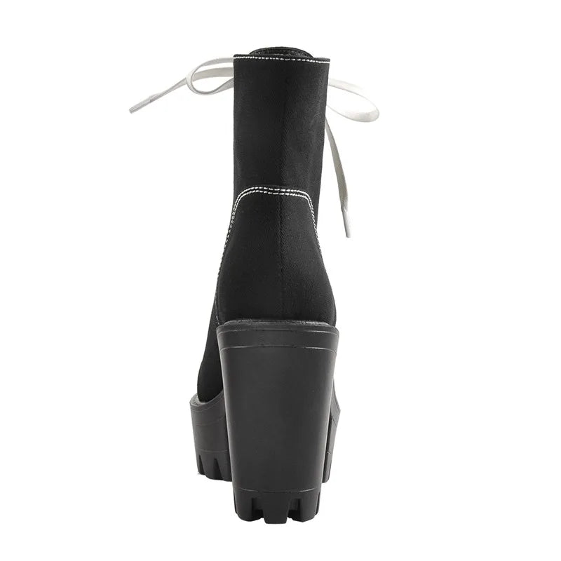 Ankel Boots Block Chunky Heels