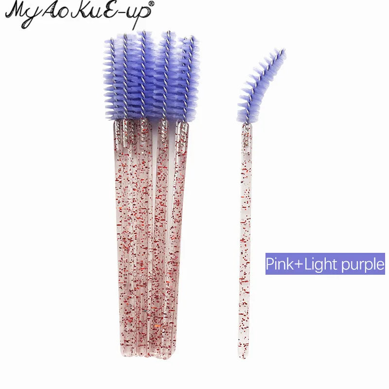 New Crystal Eyelashes 150 Pcs Diamond Handle Brush Mascara Wands Applicator Cosmetic Brush Disposable Make Up Brushes Tools