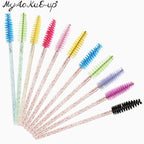 New Crystal Eyelashes 150 Pcs Diamond Handle Brush Mascara Wands Applicator Cosmetic Brush Disposable Make Up Brushes Tools