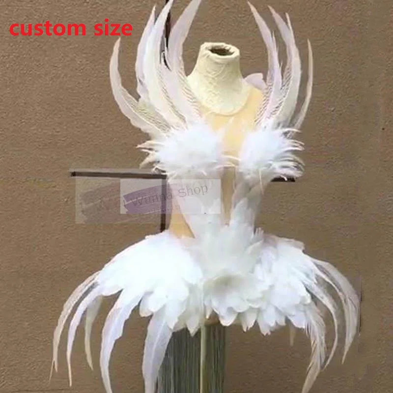 fashion show swan feather dress costumes
