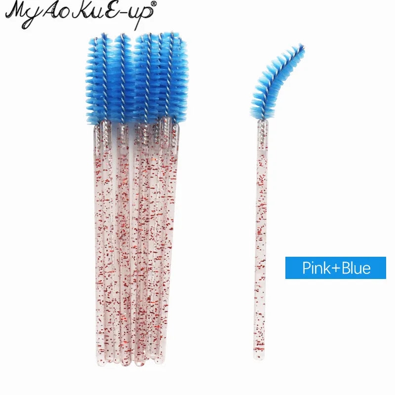 New Crystal Eyelashes 150 Pcs Diamond Handle Brush Mascara Wands Applicator Cosmetic Brush Disposable Make Up Brushes Tools