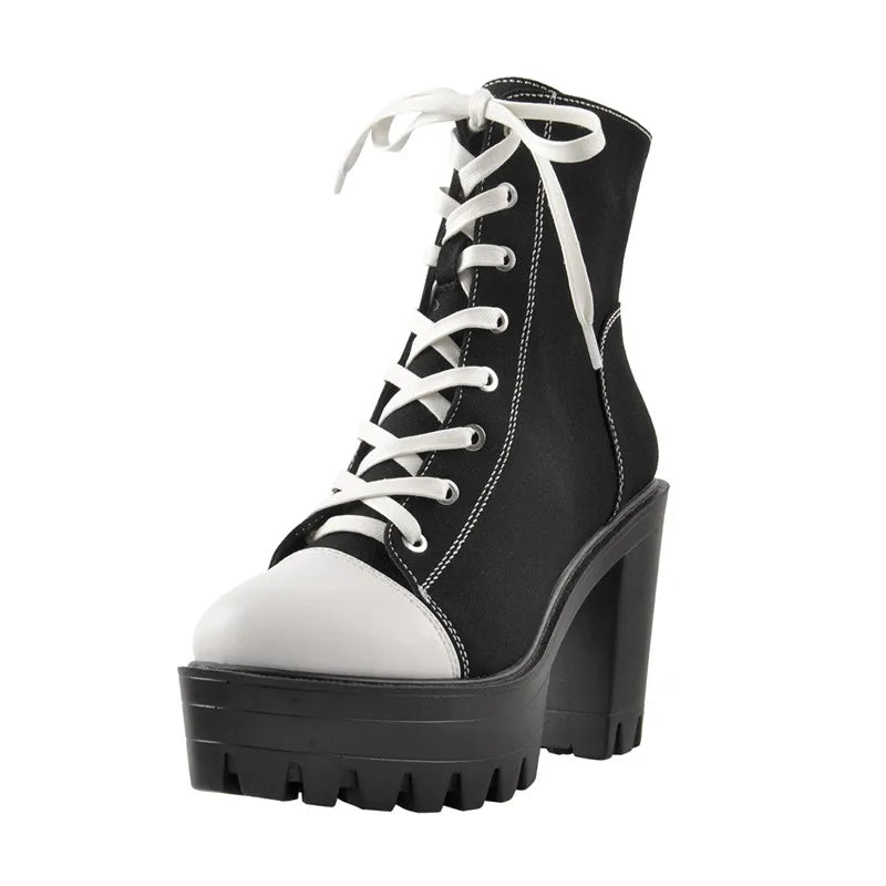 Ankel Boots Block Chunky Heels