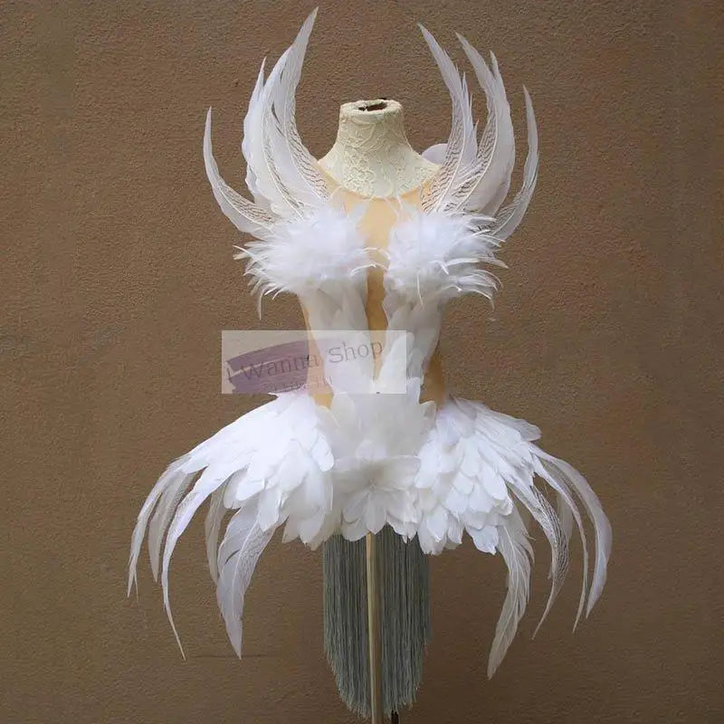 fashion show swan feather dress costumes