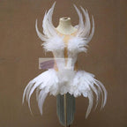 fashion show swan feather dress costumes