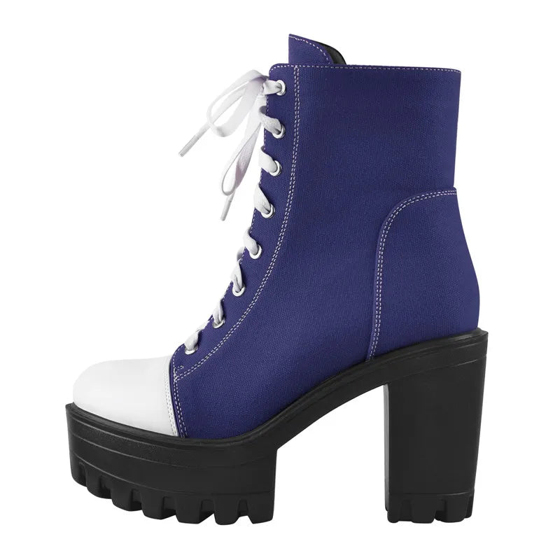 Ankel Boots Block Chunky Heels