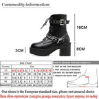 Black Leather Gothic Punk Style Combat Boots