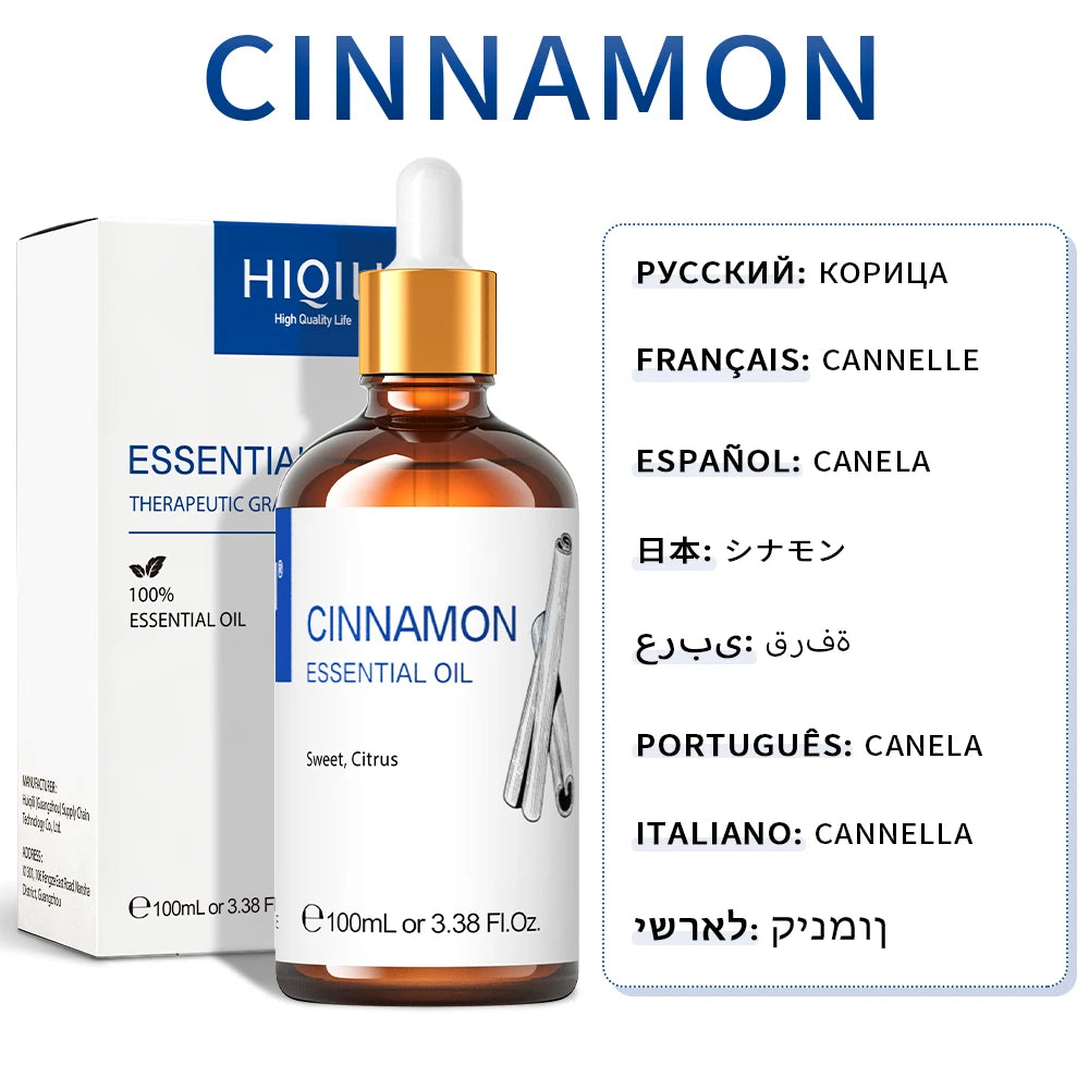 HIQILI 100ML Lavender Jasmine Rose Vanilla Mint  Eucalyptus Lemon Essential Oils