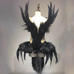 fashion show swan feather dress costumes