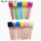 New Crystal Eyelashes 150 Pcs Diamond Handle Brush Mascara Wands Applicator Cosmetic Brush Disposable Make Up Brushes Tools