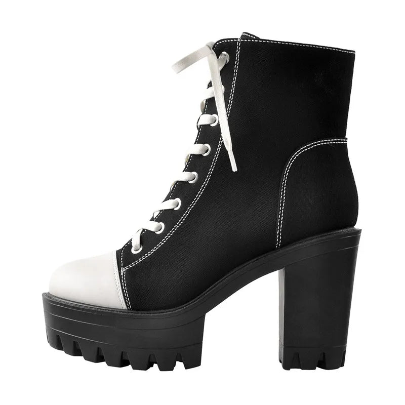 Ankel Boots Block Chunky Heels