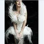 fashion show swan feather dress costumes