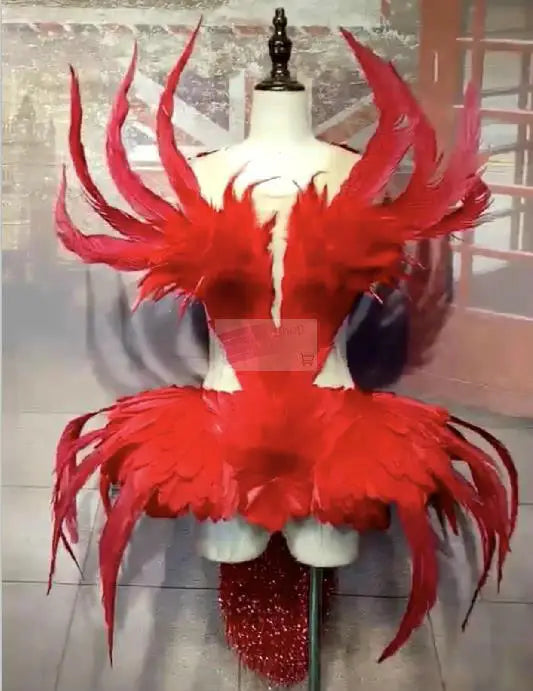 fashion show swan feather dress costumes