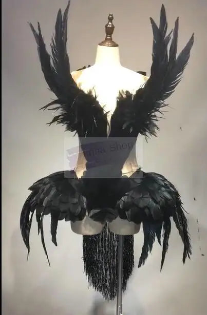 fashion show swan feather dress costumes