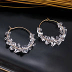Copper Twisted diamond Hoop Earrings