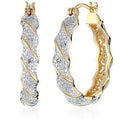 Copper Twisted diamond Hoop Earrings