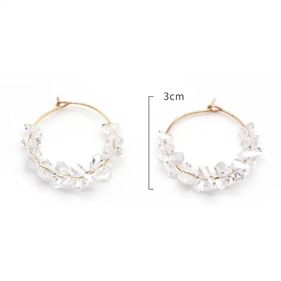Copper Twisted diamond Hoop Earrings