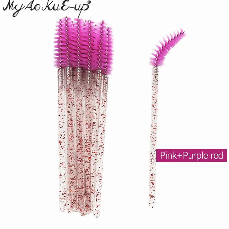 New Crystal Eyelashes 150 Pcs Diamond Handle Brush Mascara Wands Applicator Cosmetic Brush Disposable Make Up Brushes Tools