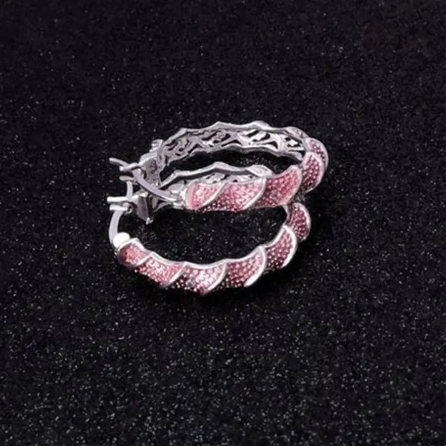 Copper Twisted diamond Hoop Earrings