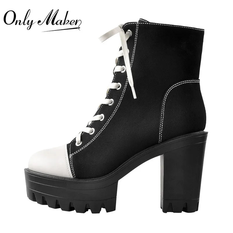 Ankel Boots Block Chunky Heels