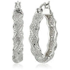 Copper Twisted diamond Hoop Earrings