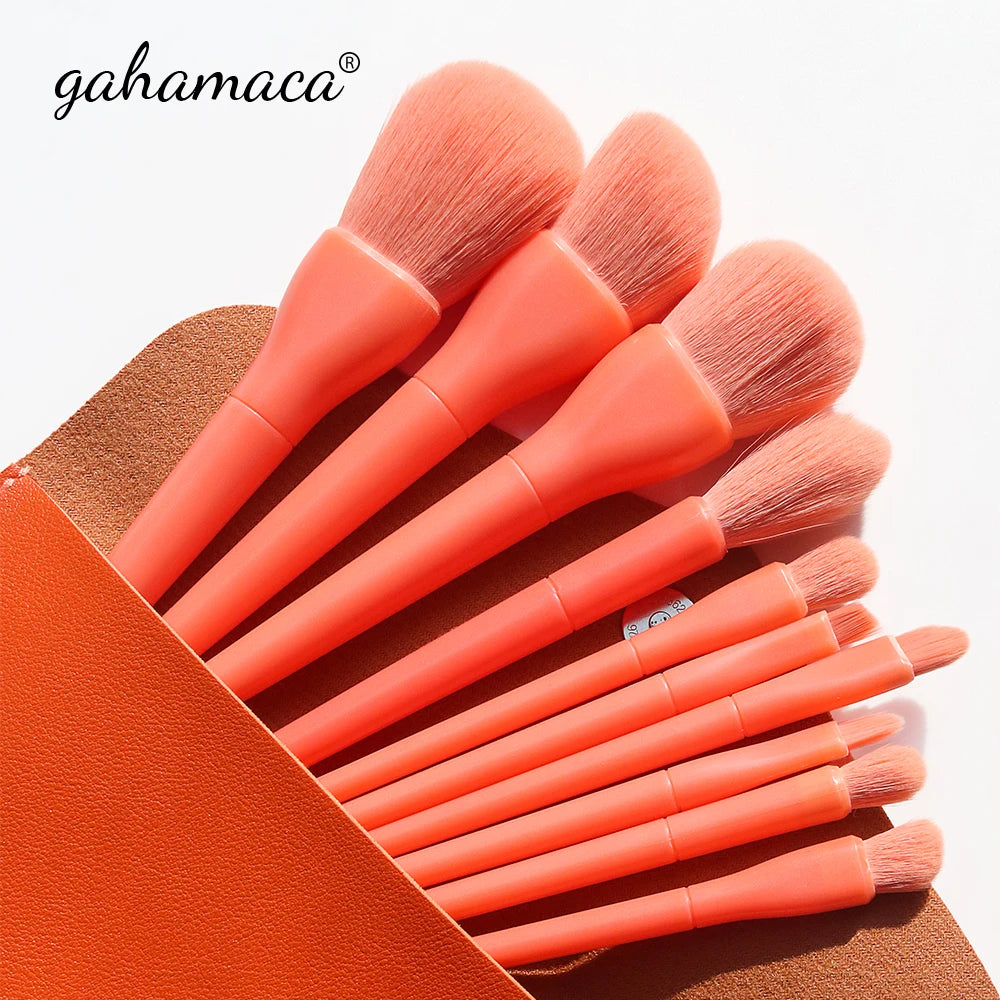GAHAMACA Makeup Brushes Set 10pcs