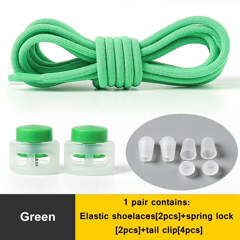 1 Pair Lazy Laces Elastic Snap Lock Shoelaces