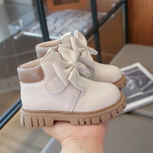 Girls Boots Bow Kids Buckle