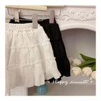 Summer Elastic Waist Layered Girls Short Skirt