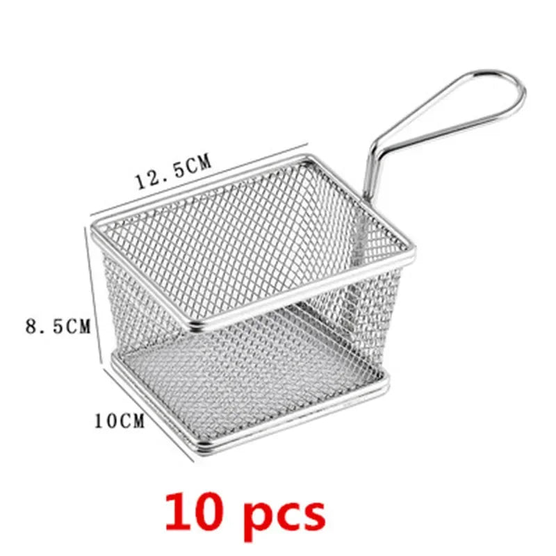 10 pcs set black French Fries Basket