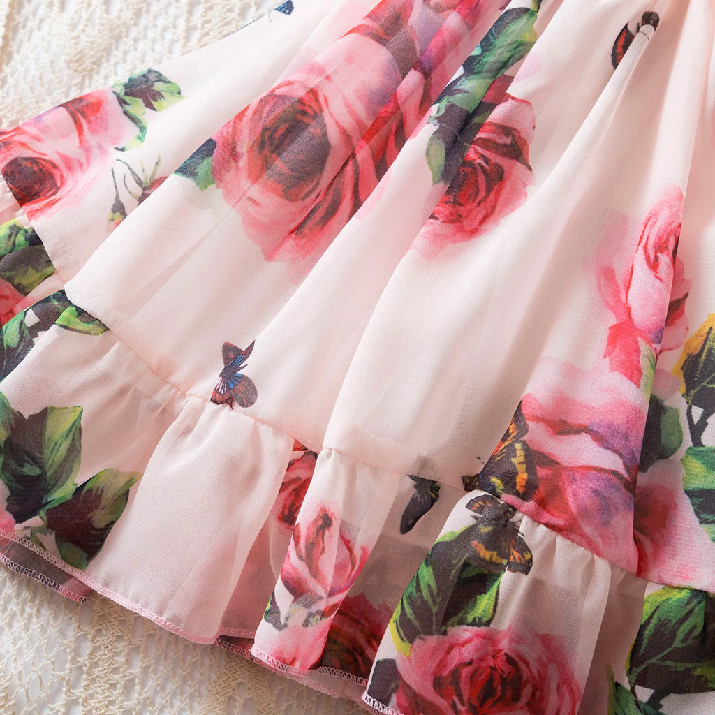 Halter Chiffon Floral Princess Dress