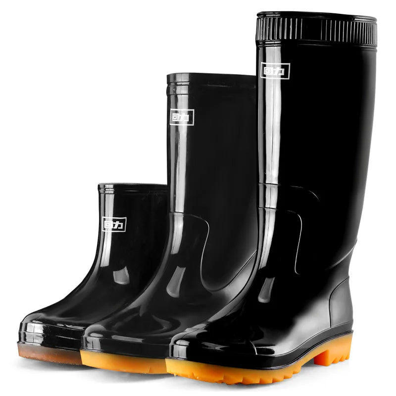 Low High Tube Black  Rain Boots