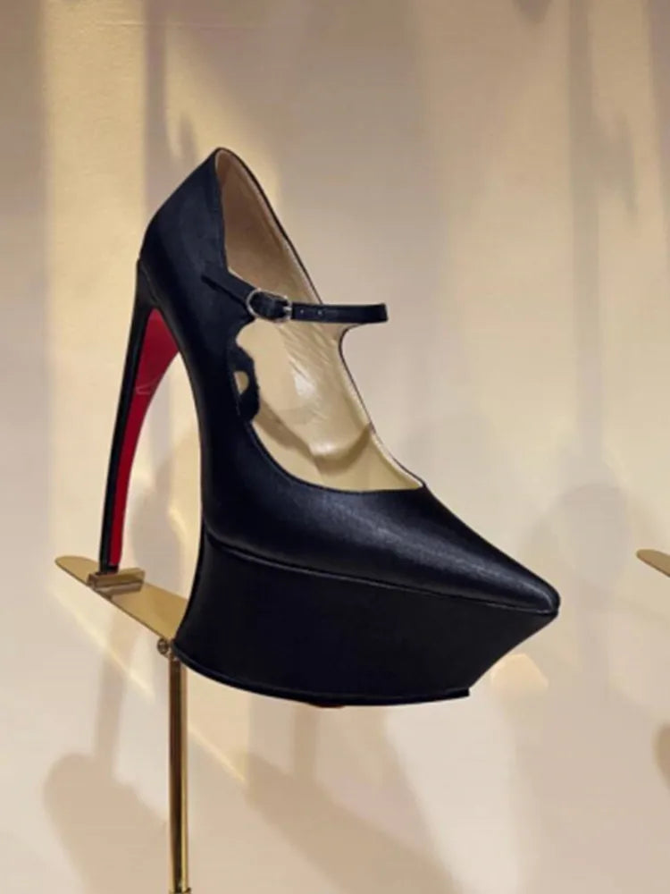 New Pointed Stiletto High Heels Thick Bottom Ballet Sandals