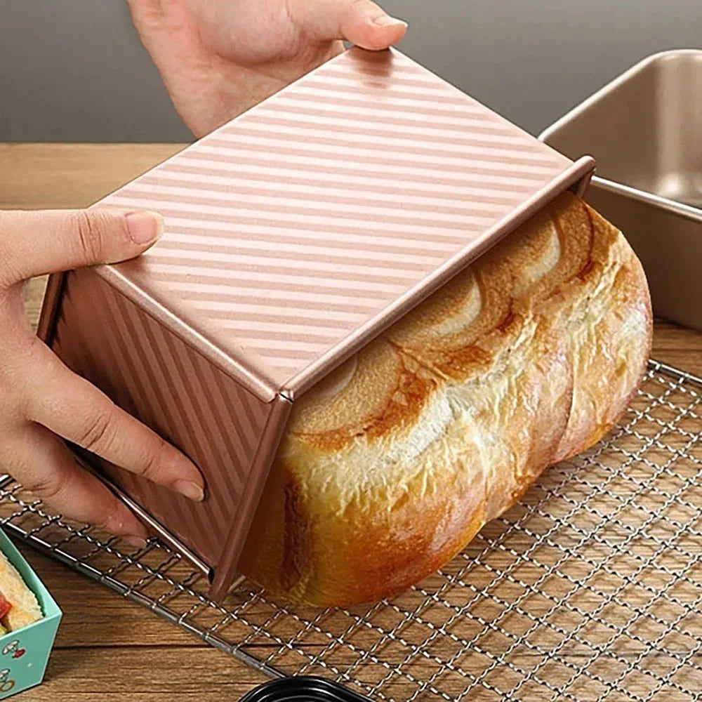 1Pcs Non-Stick Pullman Loaf Pan with Lid